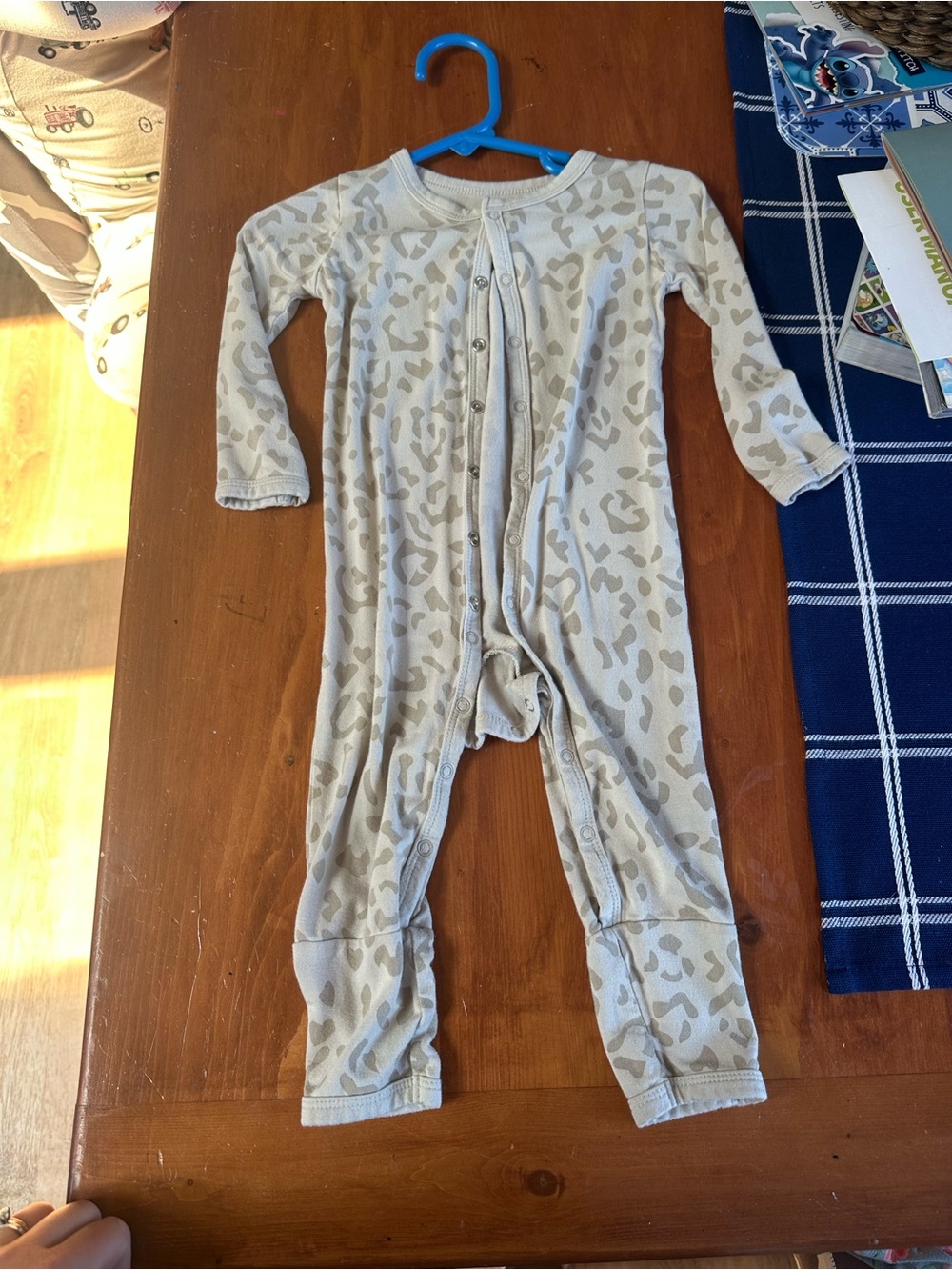 Kyte BABY Beige and Light Tan Leopard Print Footie